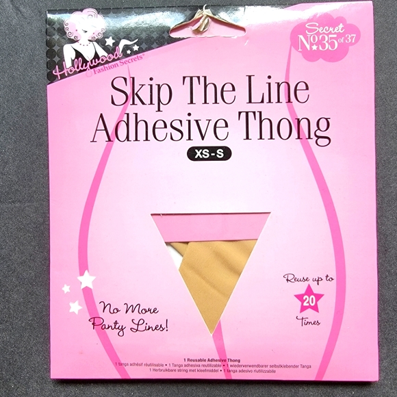 New Hollywood Fashion Secrets No 35 Of 37 Reusable Skip‎ The Line Adhesive Thong - Picture 1 of 2